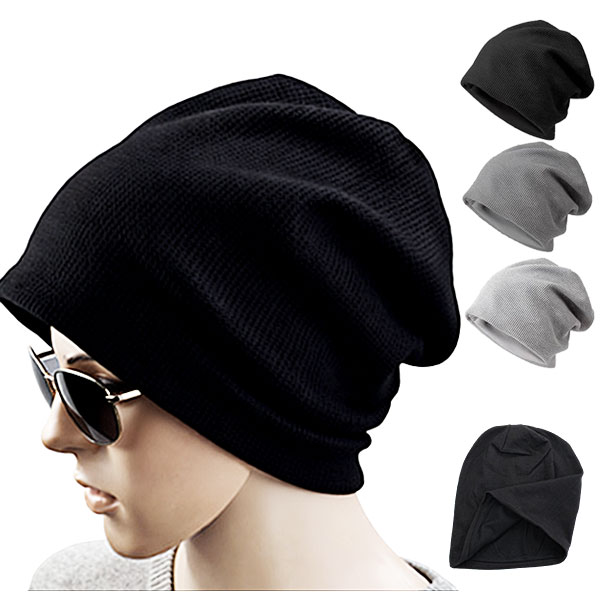 大きいサイズ ニット帽 綿ポリ 裏地付 ワッフル 裏地付 帽子 無地 ニットキャップ ニットワッチ メンズ レディース CAP 4035