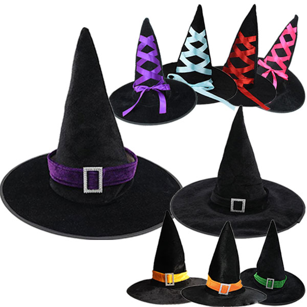 ハロウィン 帽子 魔女帽 ハロウィンハット 魔法使い とんがり帽 コスプレ 変装 仮装 パーティーグッズ キャップ ヘッ…