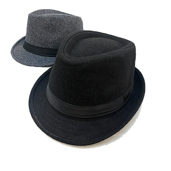 中折れハット無地帽子厚手ハット中折...