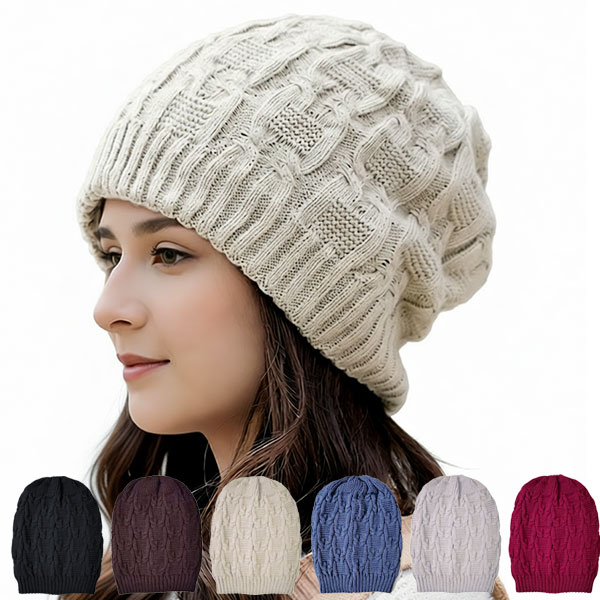 Rakuten - ケーブル編み ニット帽 帽子 ルーズニットキャップ 縦編み ワッチキャップ ビーニー メンズ レディース KNIT CAP 4113