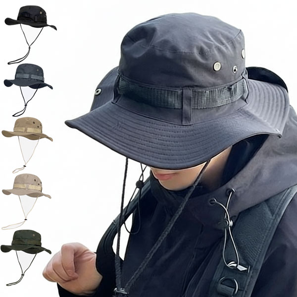 サファリハット 帽子 リボン飾り テンガロンハット アドベンチャーハット 裏地付き 無地 バケットハット メンズ レディース アウトドア HAT 2621