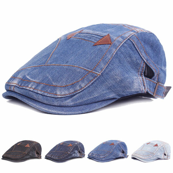 ハンチング 帽子 デニム ステッチ ビンテージ風 キャップ ユーズド加工 コットン 綿 ハンチング帽 キャスケット メンズ レディース HUNTING CAP 7154