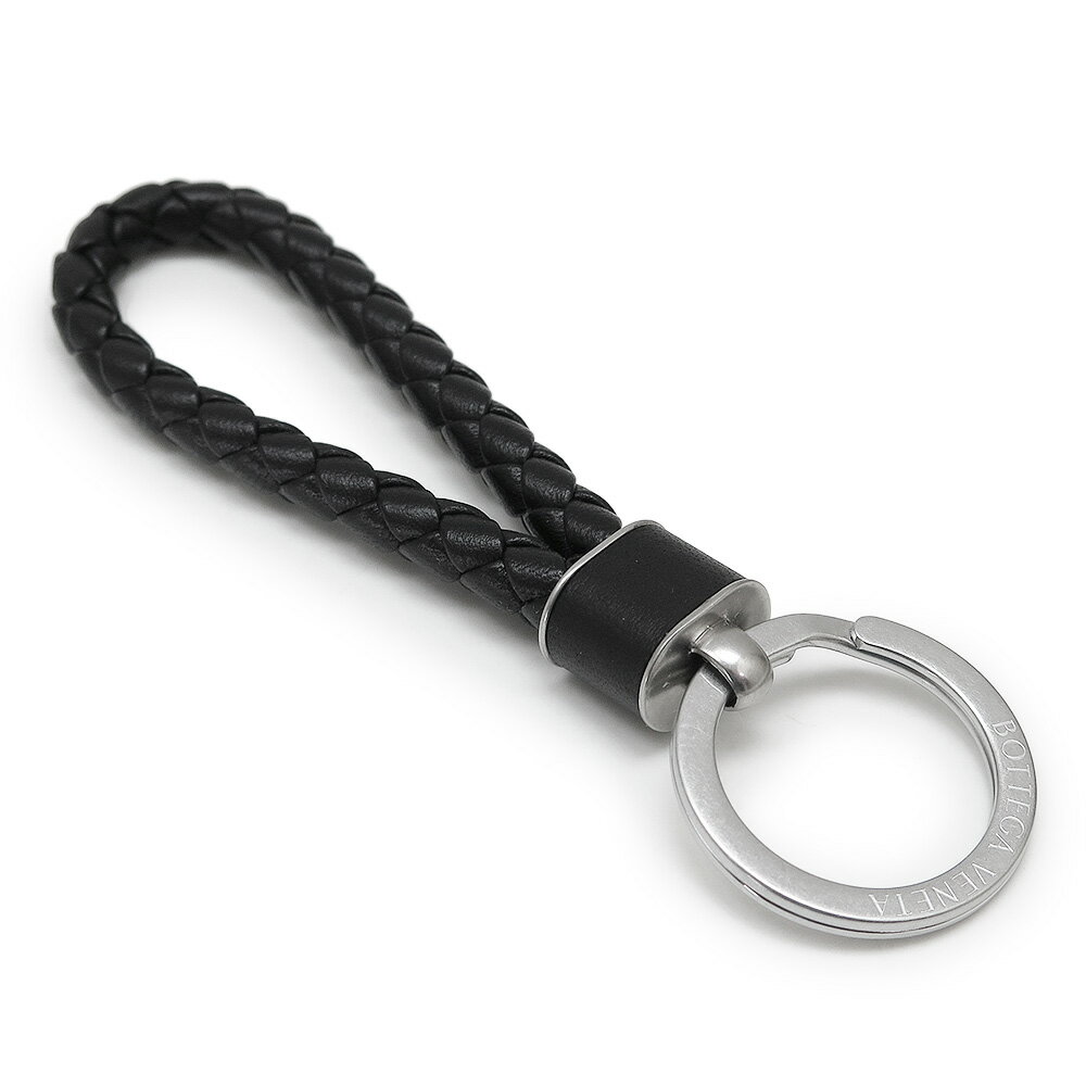 ボッテガヴェネタ キーリング 709727 VMAY1 8803 キーホルダー イントレチャート レザー ブラック 黒 BOTTEGA VENETA