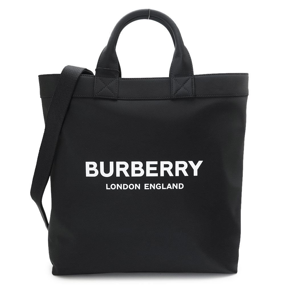 バーバリー トートバッグ（レディース） バーバリー トートバッグ 8026233 ショルダーバッグ 2WAYバッグ ロゴ ブラック 黒 BURBERRY ビジネスバッグ