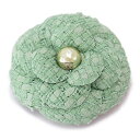 シャネル ブローチ CHANEL A55390 LIGHT GREEN コサージュ アクセサリー カメリア パール ライトグリーン