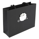 CHANEL シャネル 紙袋 正規店 ペーパーバッグ ショッパー ブラック 黒 カメリア付き 22×17×7cm【ブランド付属品】【紙袋】【メール便】
