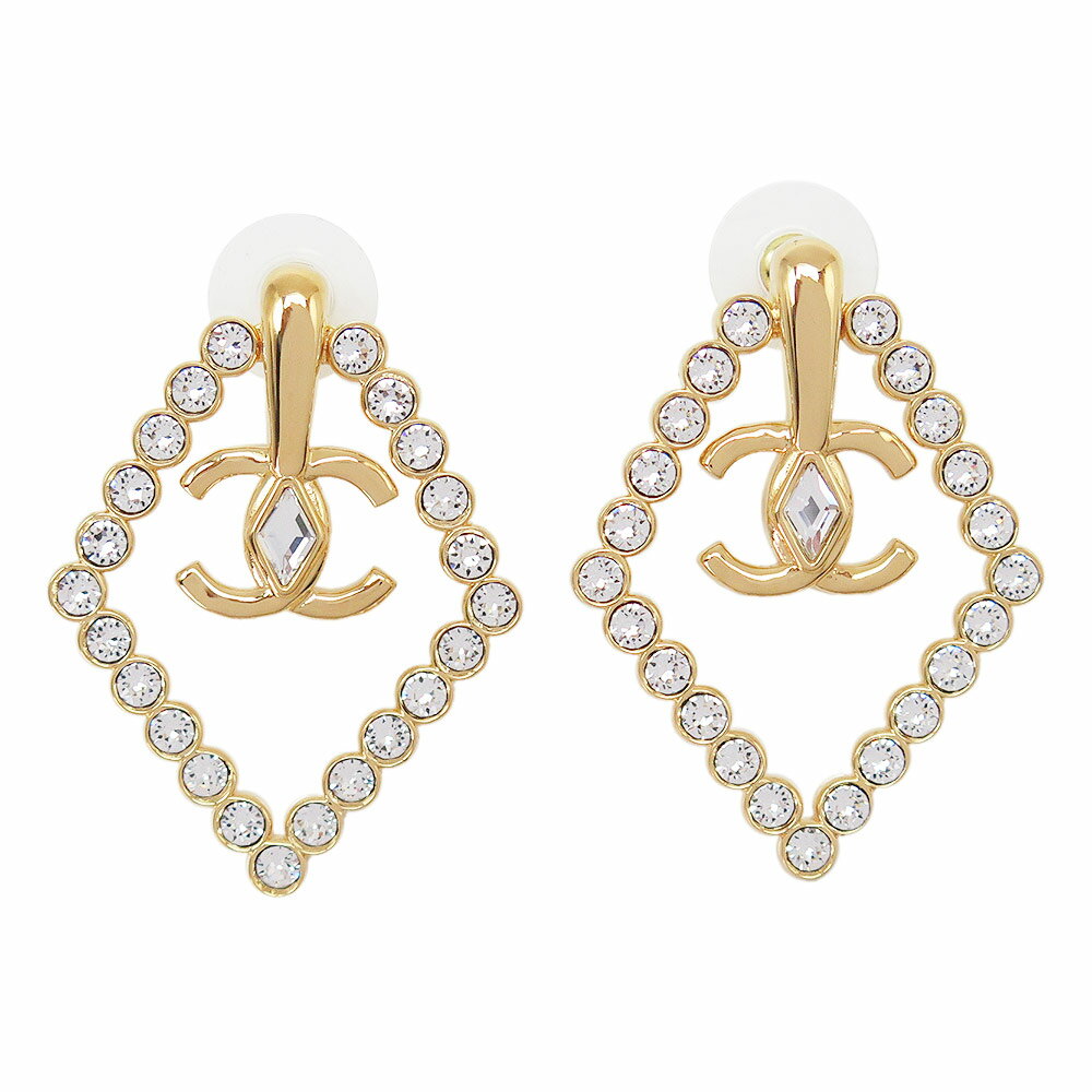 シャネル ピアス レディース スタッドピアス アクセサリー ひし形 ココマーク CCマーク ゴールド＋クリア AB9927 B09972 NM120 CHANEL