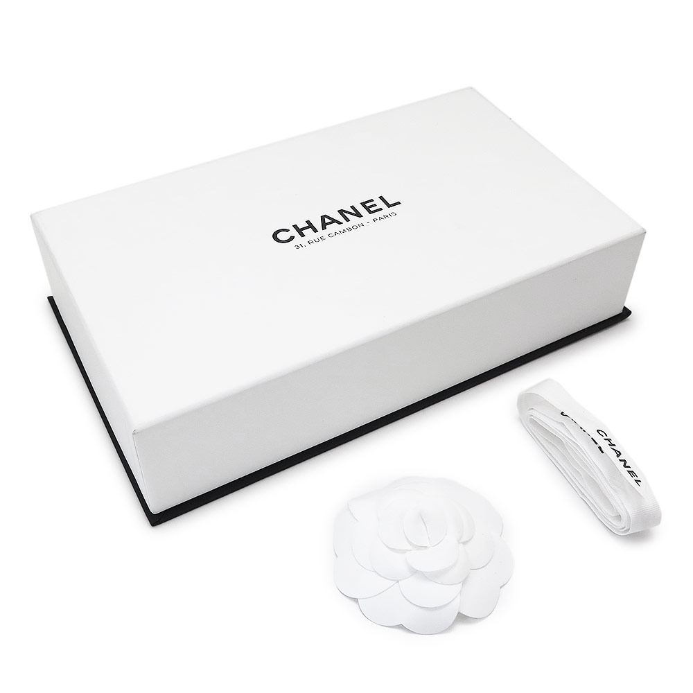 乐天商城 - シャネル CHANEL ブランド箱 リボン カメリア セット ギフト プレゼント 24.5×14.5×5.5cm ホワイト＋ブラック 白＋黒 【ブランド付属品】