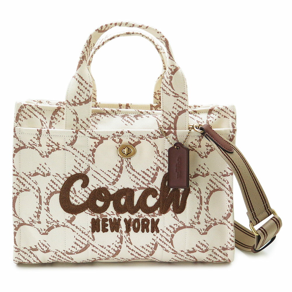 乐天商城 - コーチ COACH トートバッグ レディース カーゴ トート CAM70 B4/NP ハンドバッグ ショルダーバッグ シグネチャー ロゴ A4サイズ収納可 ナチュラル マルチ
