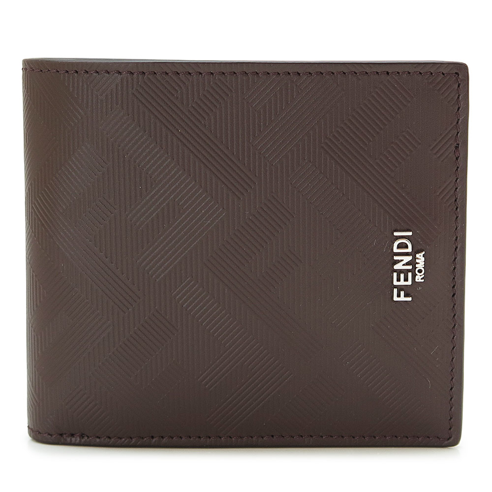 Rakuten - フェンディ FENDI 折財布 メンズ シャドー 7M0169 AJF4 F1ULA 二つ折り財布 コンパクト財布 小銭入れなし FFモチーフ レザー ブラウン バイカラー チョコレート＋ミモザ