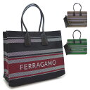フェラガモ トートバッグ レディース 214955 ショルダーバッグ ボーダー ロゴ マルチカラー A4サイズ収納可 FERRAGAMO TOTE BEACH ...