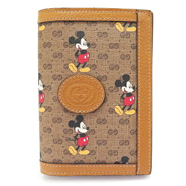 グッチ パスポートケース 602538 HWUBM 8559 GUCCI パスケース カード入れ DISNEY×GUCCI ディズニー×グッチ コラボ GG ミッキーマウス GGスプリーム キャンバス ベージュ×エボニー