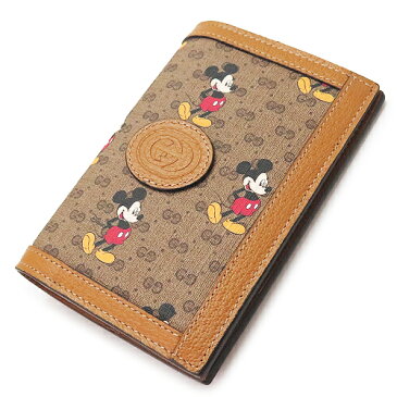 グッチ パスポートケース 602538 HWUBM 8559 GUCCI パスケース カード入れ DISNEY×GUCCI ディズニー×グッチ コラボ GG ミッキーマウス GGスプリーム キャンバス ベージュ×エボニー