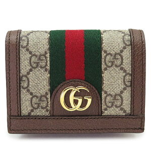 グッチ カードケース 523155 96IWG 8745 GUCCI コインケース 名刺入れ ミニ財布 オフィディア GGスプリーム キャンバス ベージュ×エボニー