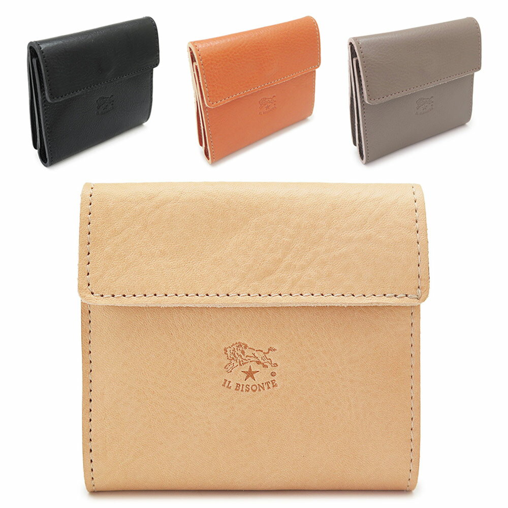 Rakuten - イルビゾンテ IL BISONTE 折財布 レディース メンズ SMW022 PV0005 二つ折り財布 コンパクト財布 ミニ財布 レザー
