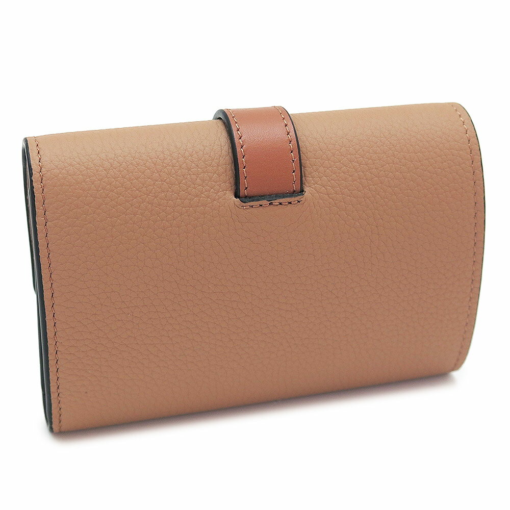 ロエベ 折財布 レディース バーティカル ウォレット スモール 三つ折り財布 コンパクト財布 レザー トフィー＋タン C660S86X04 0608 LOEWE