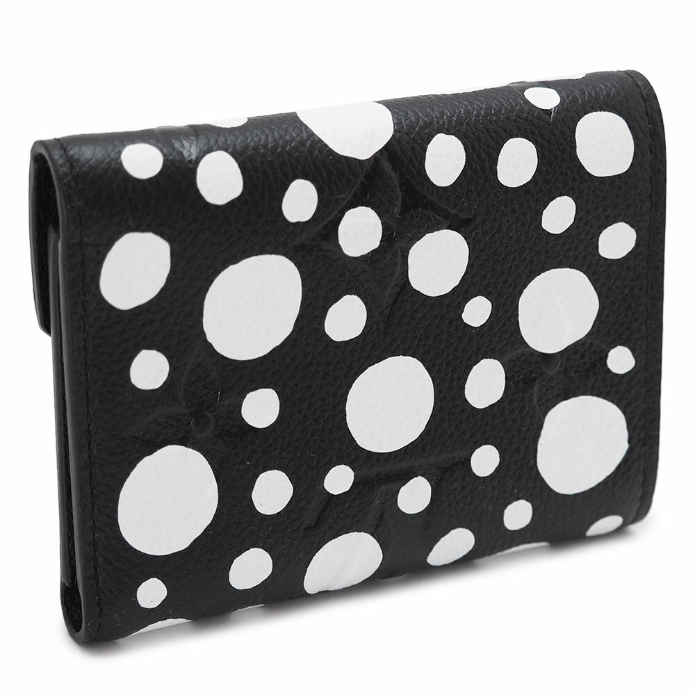 【訳あり】 ルイヴィトン × 草間彌生 コラボ 折財布 レディース ポルトフォイユ・ヴィクトリーヌ モノグラム・アンプラント 三つ折り財布 水玉 ドット レザー ブラック＋ホワイト LOUIS VUITTON M82105