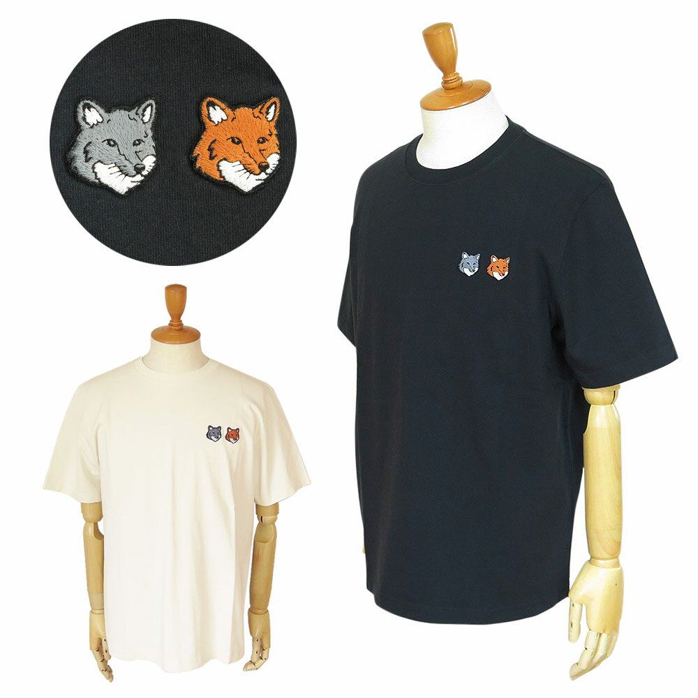 Rakuten - メゾンキツネ MAISON KITSUNE Tシャツ 半袖 メンズ OM011CFKJ7025 ダブル フォックスヘッド トップス 刺繍パッチ クルーネック コンフォートフィット 【2026年春夏新作】