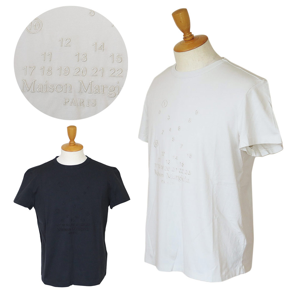 メゾンマルジェラ Tシャツ S50GC0684 S22816 半袖 ナンバリングロゴ 刺繍 クルーネック マコ コットン Maison Margiela