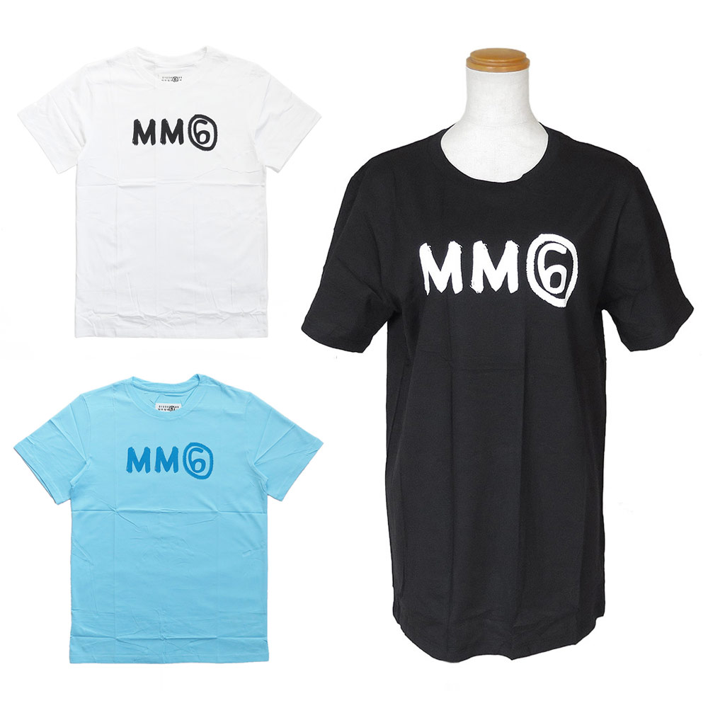 Rakuten - エムエムシックス メゾンマルジェラ エムエム6 Tシャツ 3枚セット 半袖 キッズ ガールズ ボーイズ レディース 大人もOK M61016 MM04I M6C49 トップス 子供服 ロゴ クルーネック コットン ブラック ブルー ホワイト MM6 Maison Margiela 【2026年春夏新作】