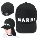 マルニ キャップ 帽子 キッズ ユニセックス レディース 大人もOK M01470 M00J2 0M900 子供服 ギャバジンベースボールキャップ ロゴ ブラッ...