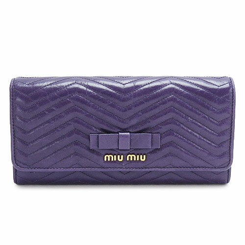 MIUMIU（ミュウミュウ）『VITELLOふたつ折りフラップ長財布（5M11092E4YF0030）』