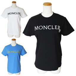 モンクレール Tシャツ レディース モンクレール Tシャツ 半袖 レディース 8C00009 829HP トップス クルーネック 刺繍 ロゴ MONCLER