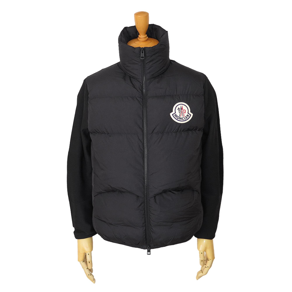 モンクレール ダウン カーディガン メンズ ダウンジャケット アウター ロゴパッチ ブラック 黒 9B00024 M1124 999 MONCLER