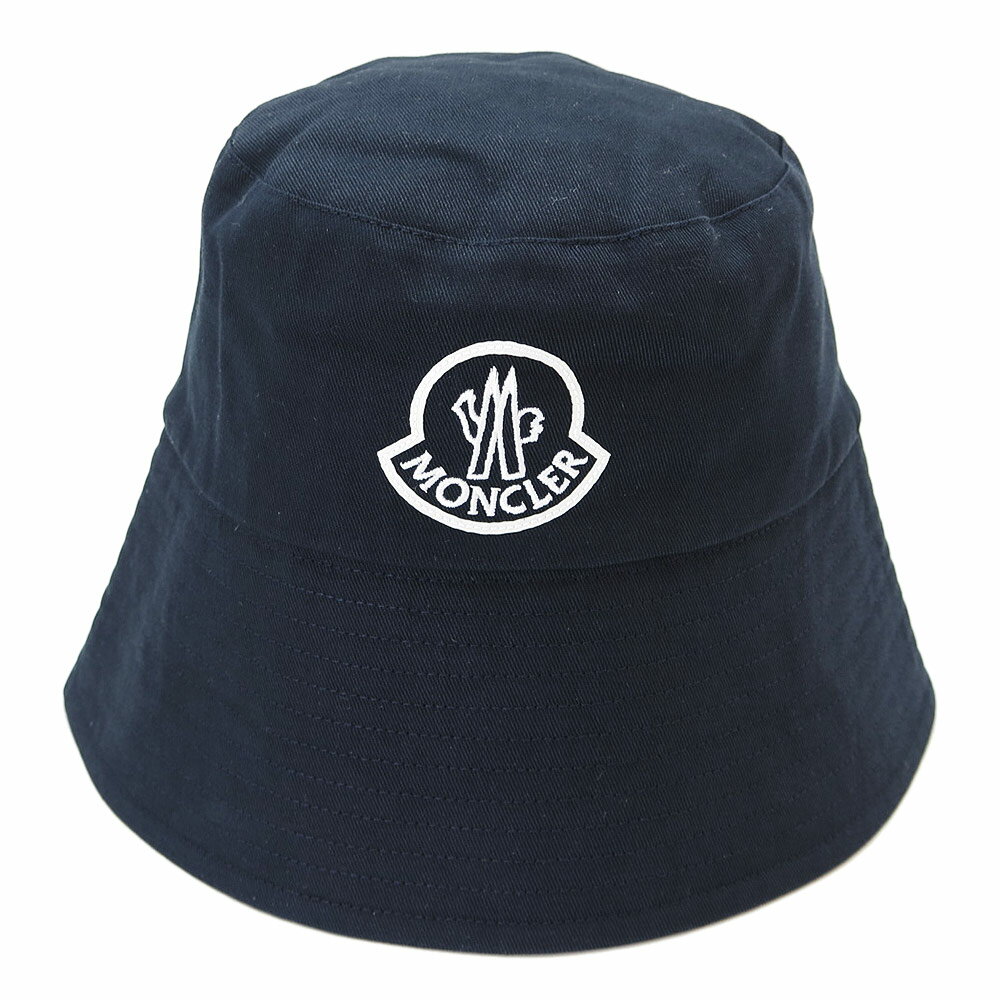 モンクレール 帽子 メンズ モンクレール バケットハット 3B00032 0U082 778 帽子 バケツハット ロゴ刺繍 ネイビーブルー MONCLER