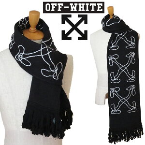 オフホワイト マフラー メンズ レディース ユニセックス OFF-WHITE ストール ブラック アローズプリント ARROWS SCARF BLACK OMMA001F194070111001【SPDEAL】