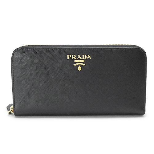 プラダ 長財布 1ML506 QWA F0002 財布 ラウンドファスナー サフィアーノ メタル レザー ブラック 黒 PRADA SAFFIANO METAL NERO 【2022年秋冬新作】