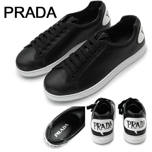 プラダ スニーカー メンズ 4E3299 3KE5 F0967 シューズ 靴 レザー ブラック＋ホワイト PRADA VIT.FUMETTO A