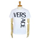 ヴェルサーチ Tシャツ 半袖 1001288 1A00922 1W000 トップス スリムフィット ロゴ コットン ホワイト 白 VERSACE ヴェルサーチェ