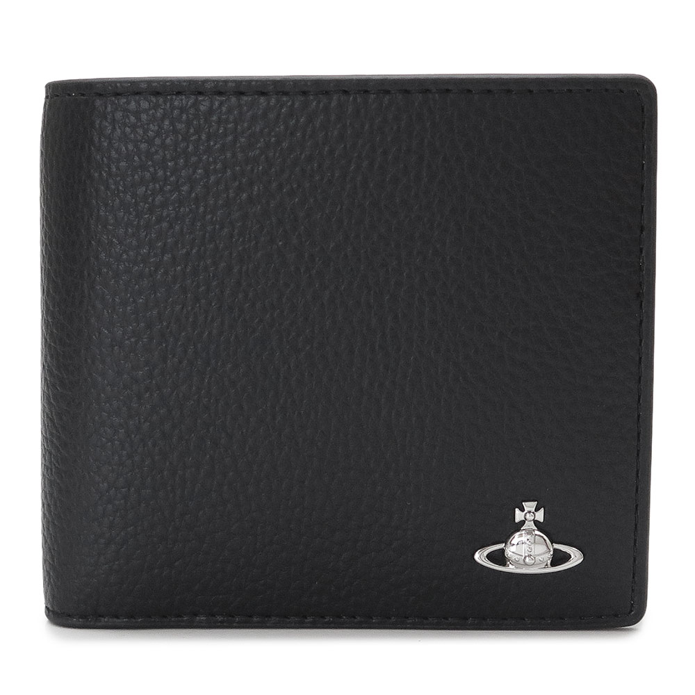 Rakuten - ヴィヴィアンウエストウッド Vivienne Westwood 折財布 メンズ 5115003NM S000D N403 PU グレイン 二つ折り財布 コンパクト財布 ロゴ ブラック 黒 【2026年春夏新作】