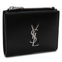 サンローラン 財布 レディース サンローラン 折財布 575726 0SX0E 1000 二つ折り財布 コンパクト財布 YSL モノグラム レザー ブラック 黒 SAINT LAURENT 【2023年秋冬新作】