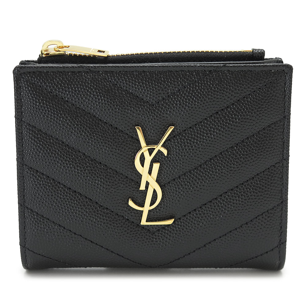 Rakuten - サンローラン 折財布 レディース モノグラム バイフォールド ウォレット 575879 BOW01 1000 二つ折り財布 コンパクト財布 YSLロゴ レザー ブラック 黒 SAINT LAURENT 【2026年春夏新作】