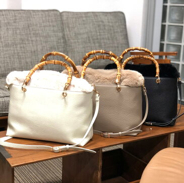【バンブーハンドル本革&エコファートートバッグ】トートバッグ エコファー インナー バッグ 付き ハンドバッグ ショルダーストラップ付き a4 レディーストートバック 通勤バッグ 大容量 冬 シンプル おしゃれ 高見え