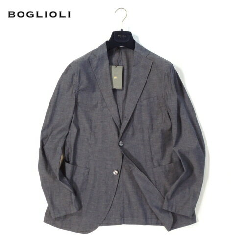 【定価10.7万・新品・48 50】 BOGLIOLI ボリオリ OG052J ウールコットン シングル3Bジャケット グレーソリッド アンコンストラクテッド【50%OFF】