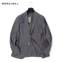 ボリオリ 【定価10.7万・新品・48,50】 BOGLIOLI（ボリオリ）OG052J ウールコットン シングル3Bジャケット グレーソリッド アンコンストラクテッド【50%OFF】