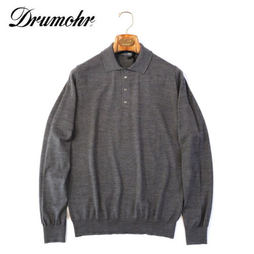 ドルモア 【40%OFF・46~50】Drumohr MODERN（ドルモア）スーパーファインメリノウール 30GGハイゲージポロニット グレー D0D145