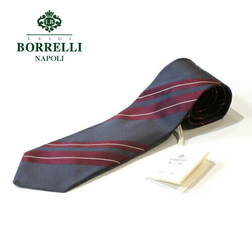 【40%OFF・新品】 LUIGI BORRELLI(ルイジ ボレッリ)シルクツイル レジメンタルネクタイ グレー CR361188-8 【40%OFF・新品】 LUIGI BORRELLI(ルイジ ボレッリ)シルクツイル レジメンタルネクタイ グレー CR361188-8