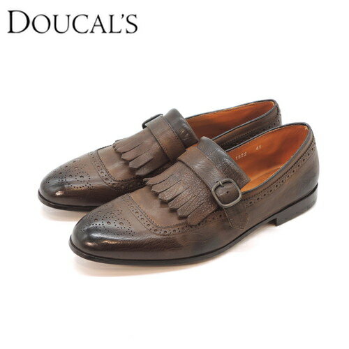 【定価7.1万・新品・40,41,42】DOUCAL’S（ドゥカルス）1622UF7E カーフレザー キルトローファー コニャックブラウン【50％OFF】