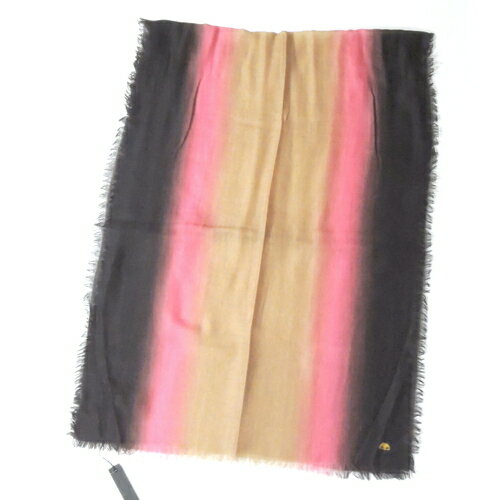 【定価7.1万・新品・186×66】Franco Ferrari（フランコフェラーリ）グラデーションカシミヤストール ベージュ×ピンク×ブラック【60％OFF】 3