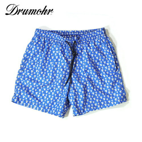 【定価2.0万・新品・M】DRUMOHR(ドルモア)アニマルプリント スイムパンツ ブルー ICD99636-K06 水着【50%OFF】
