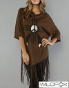 Wildfox Couture Chumash Desert Fringe Hood Tee フード フリンジ 半袖 Tシャツ ブラウン 正規品取扱店舗