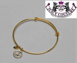 OUTLET アウトレット ジューシークチュール Juicy Couture Pave Peace Wish Bangle in Gold ゴールドブレスレット バングル 正規品取扱店舗