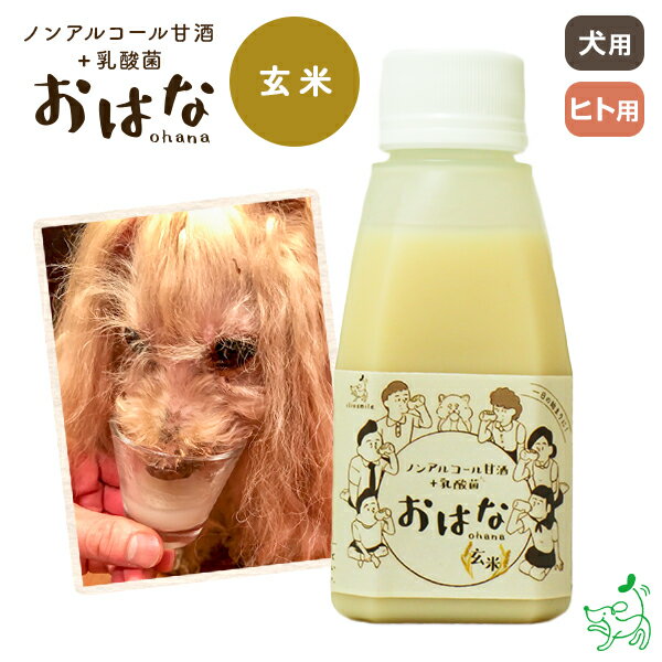 国産 無添加 ペット用ノンアルコール甘酒+乳酸菌 おはな-ohana- 玄米 150g 犬 犬用 人用 植物性乳酸菌 ..