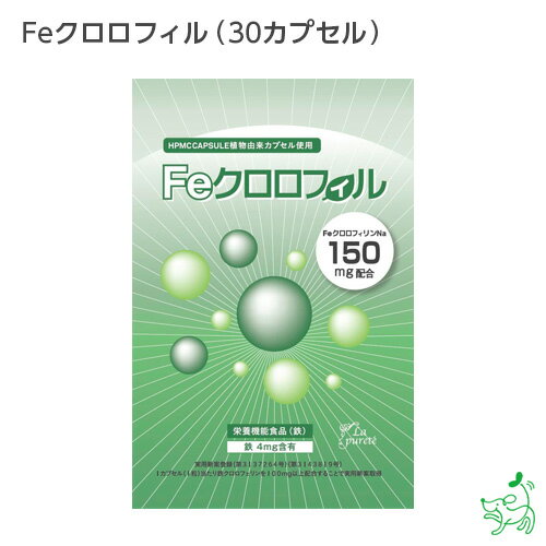 ネコポス送料無料 消臭サプリ Feクロロフィル（30カプセル） 体の臭い 口の臭い 加齢臭 FeクロロフィリンNa 食物繊維 イヌリン配合