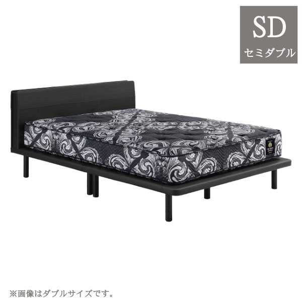 Rakuten - マットレス別売 SDサイズ ベッド単体 黒 ブラック LED コンセント [シルヴァ ベッドフレーム セミダブル BK] [グランツ/Granz]