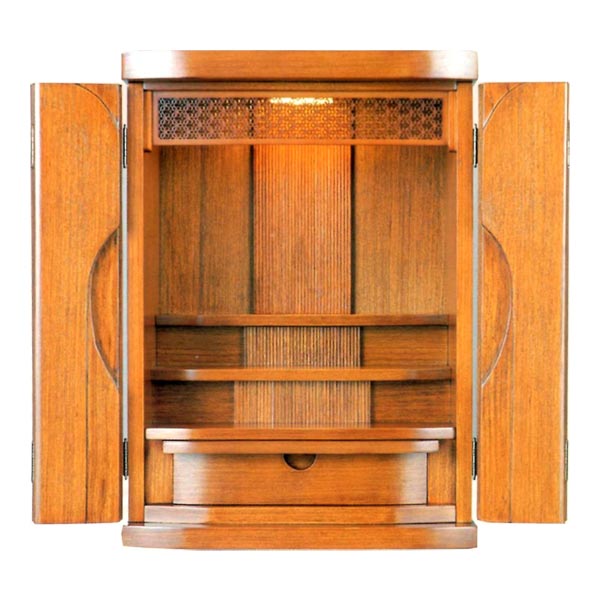 【SS限定!確率1/2で最大100％ポイントバック】上置き 家具調仏壇 総張り タモ 【戴勝(やつがしら)】 18号 幅39cm 奥行30cm